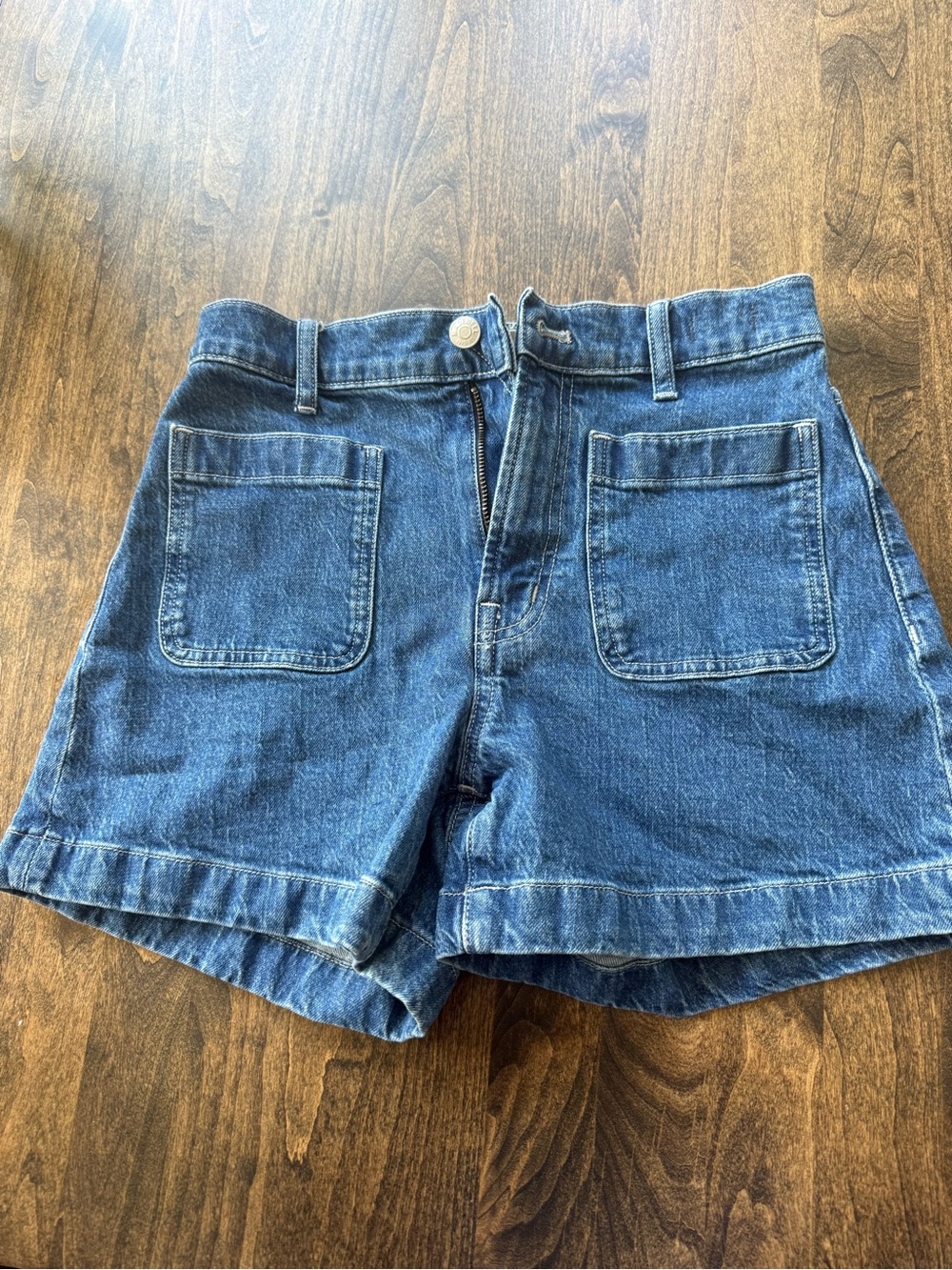 Madewell Blue Denim Patch-Pocket Shorts